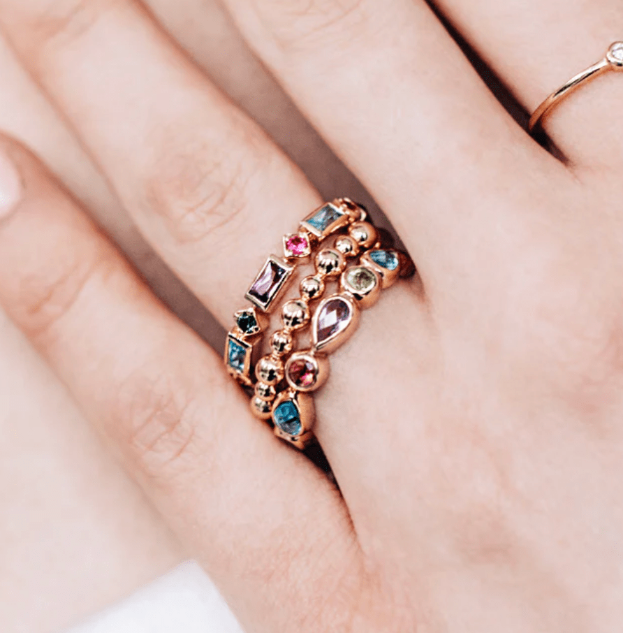 Anzie Rings Cleo Multicolor Baguette Ring