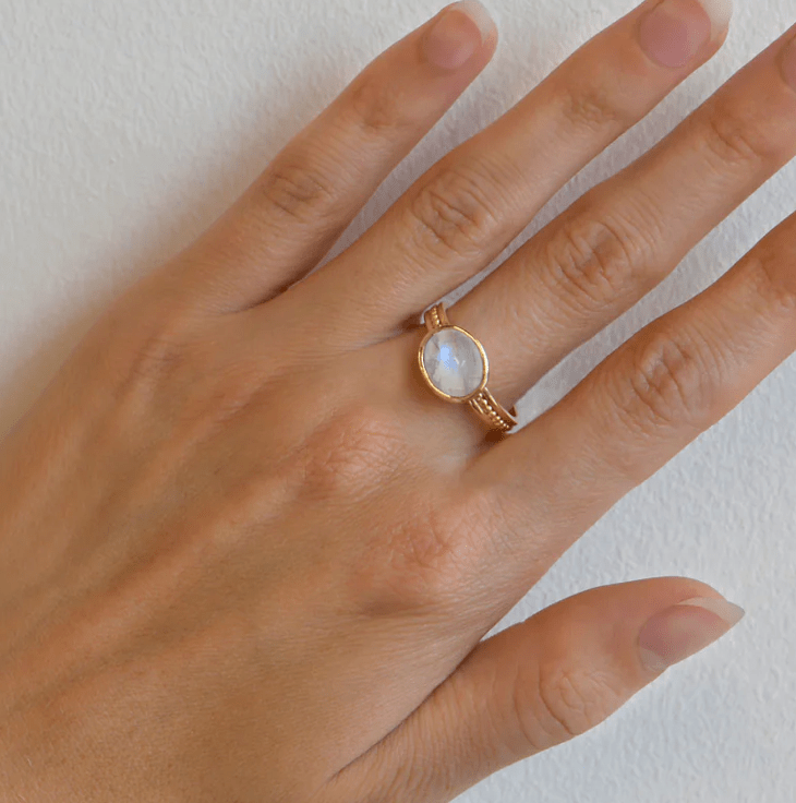 Anzie Rings Oval Moonstone 14k Ring
