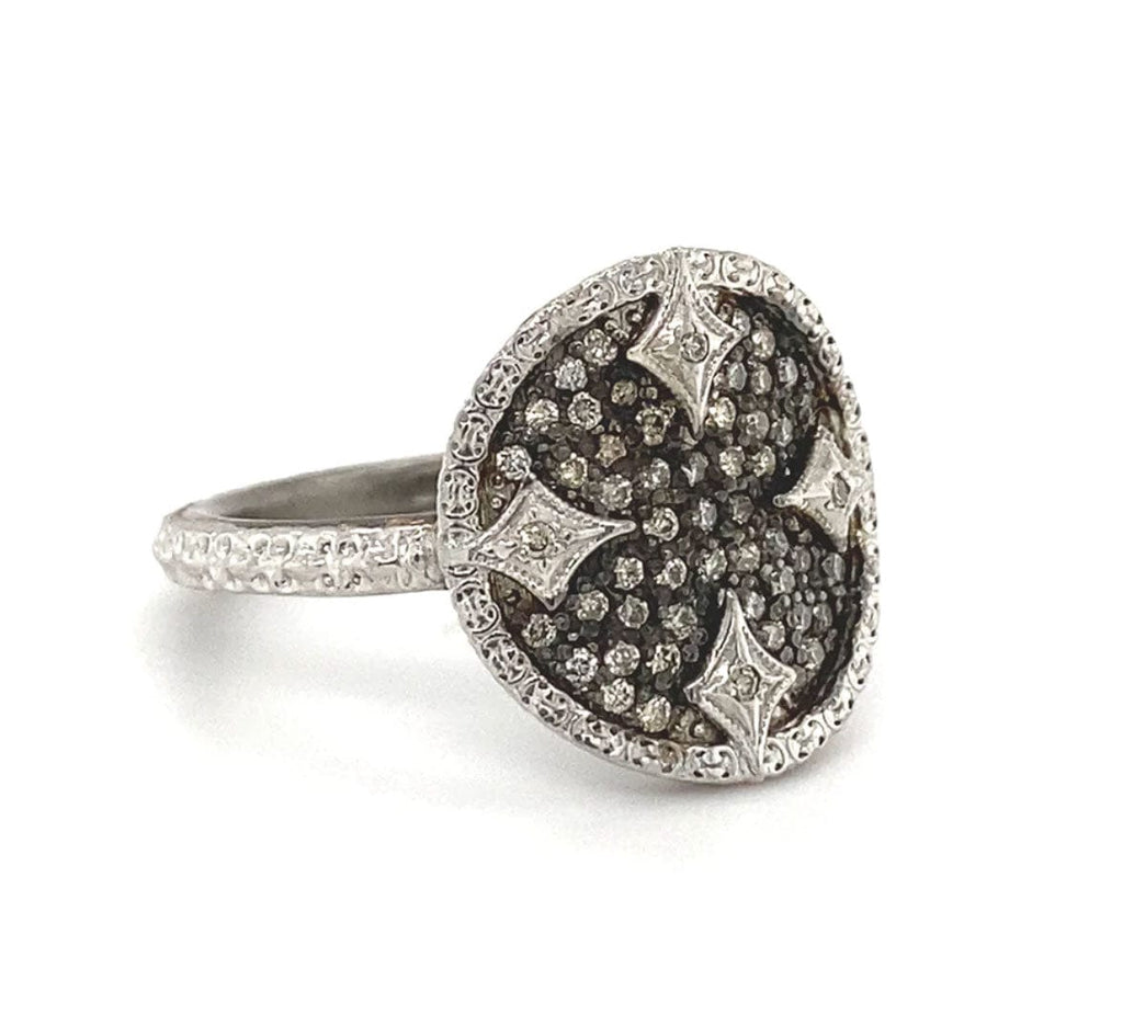 Armenia Pave Disc Statement Ring