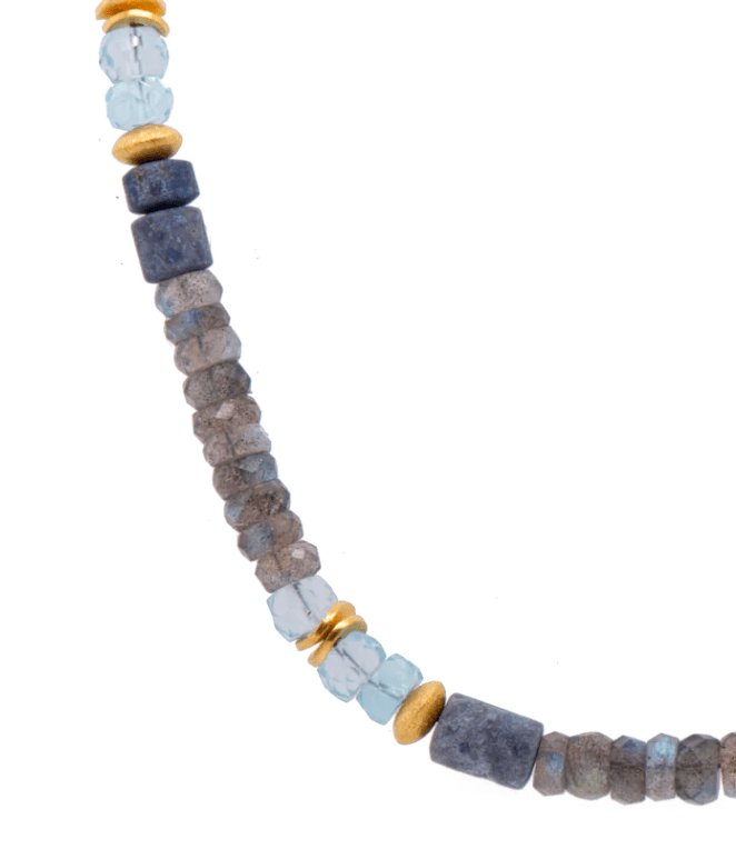 Joyla Necklaces Dumorterite Topaz Labradorite Necklace