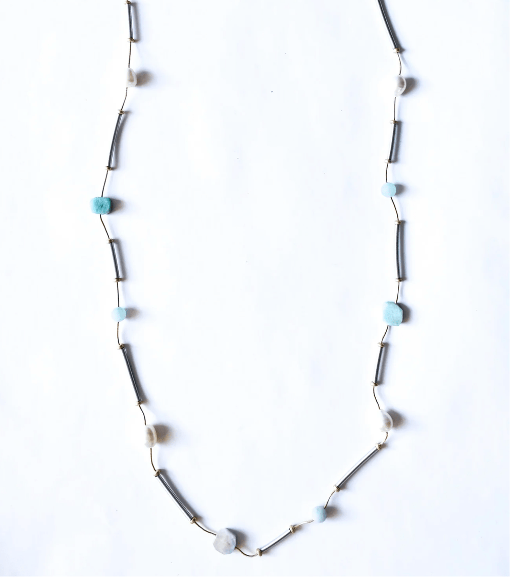 Sea Lily Necklaces Amazonite, Jade & Pearl Necklace