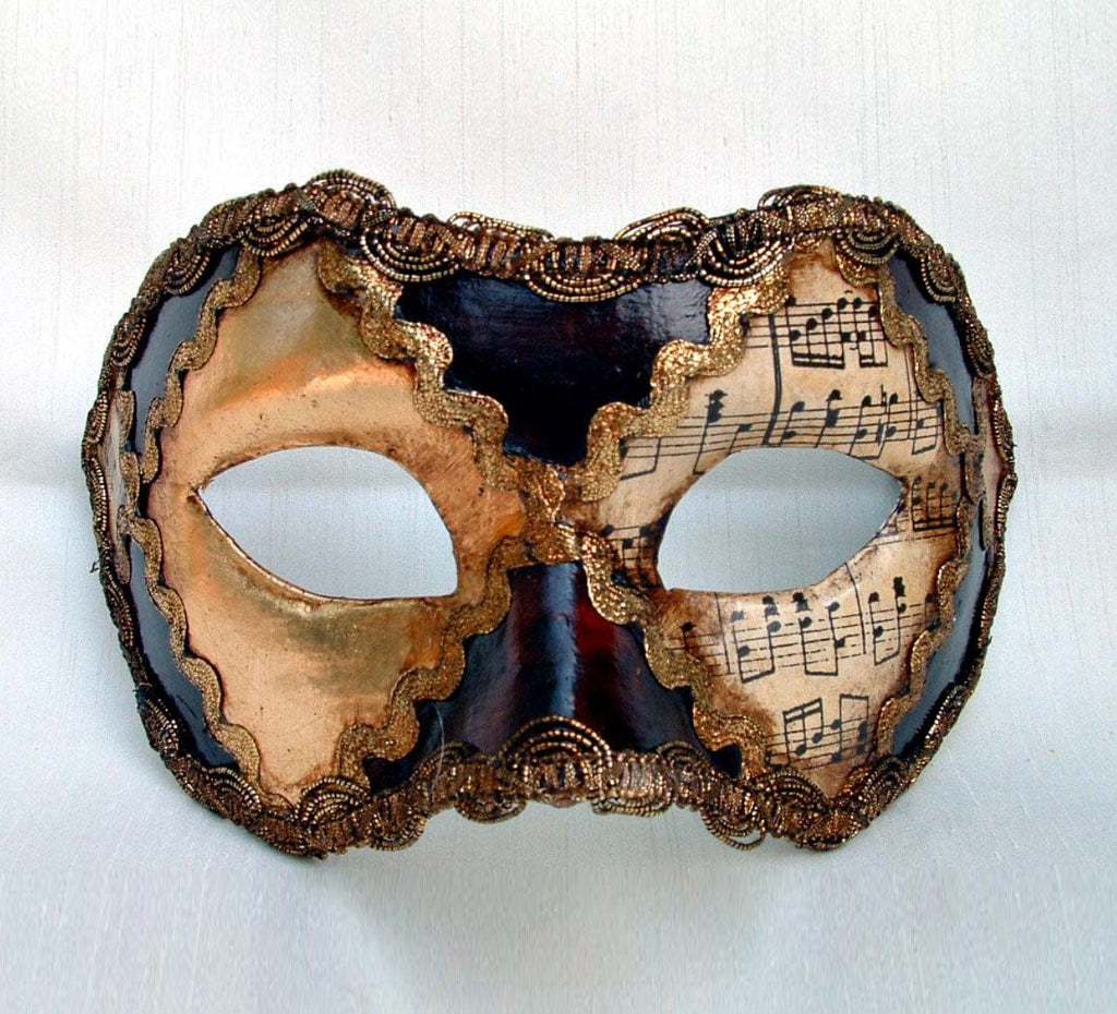 Si Lucia Venetian Masks Brown/Gold Colors Music Mask