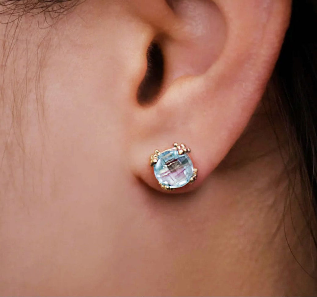 Anzie Earrings Blue Topaz Dew Post ER