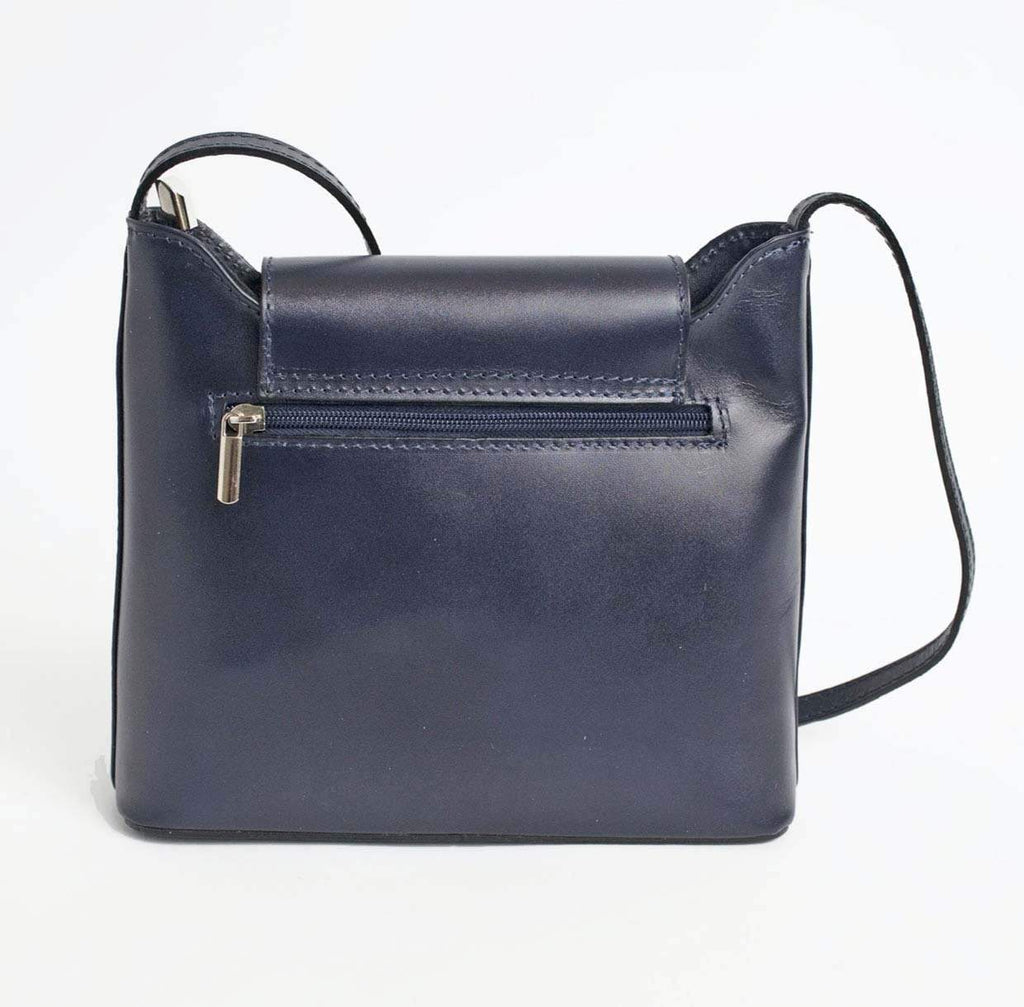 Italian Leather Leather Goods Cascino Navy Cross Body