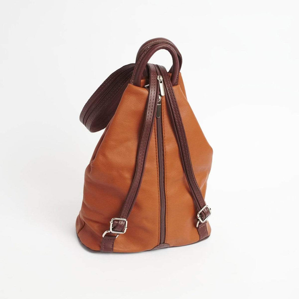Italian Leather Leather Goods Echo Tan Backpack