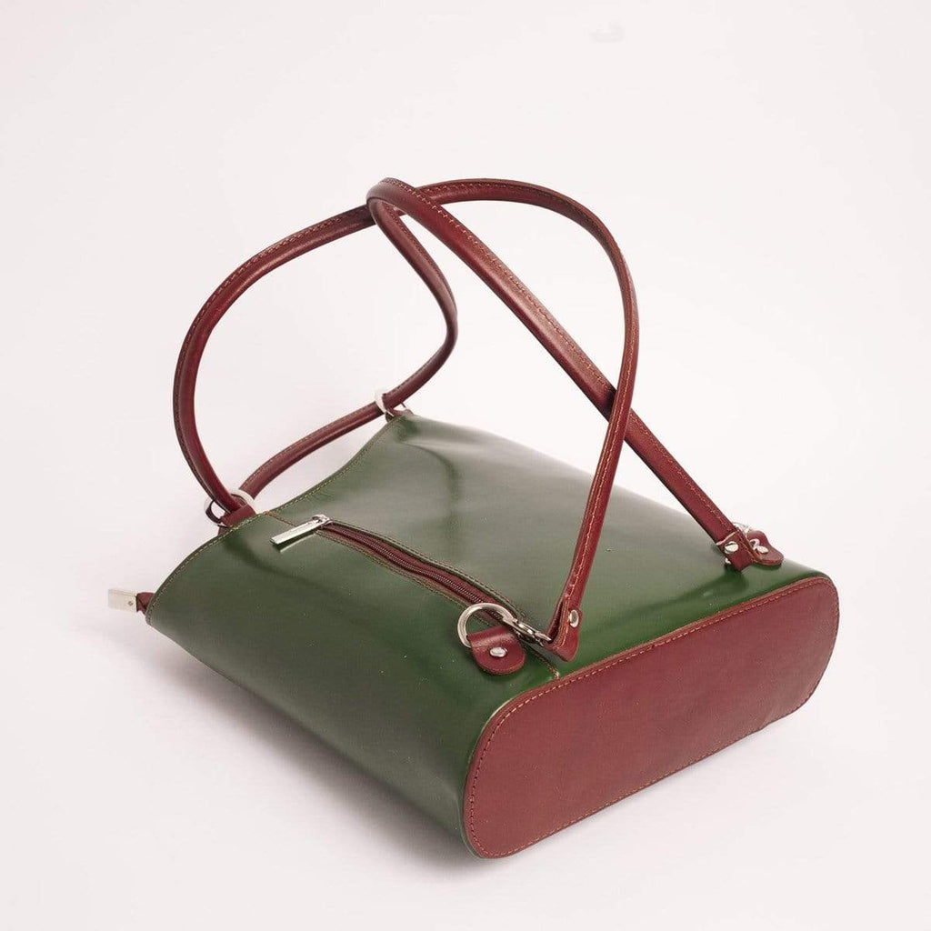 Italian Leather Leather Goods Musetta Green Shoulder Bag/Backpack