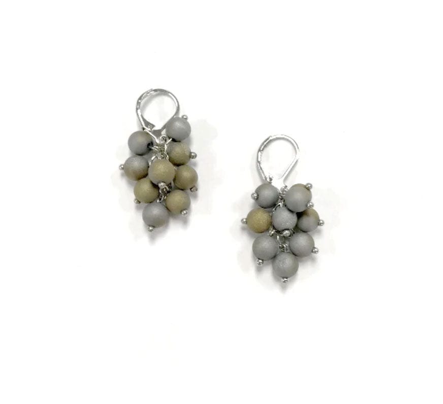 Sea Lily Earrings Silver/Gold Tone Cluster Earrings