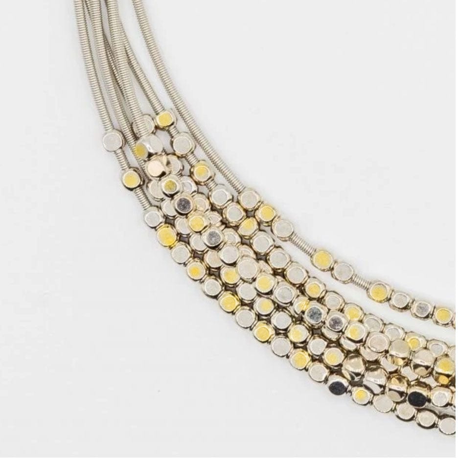 Sea Lily Necklaces Silver/Gold Tone Beaded Piano Wire necklace