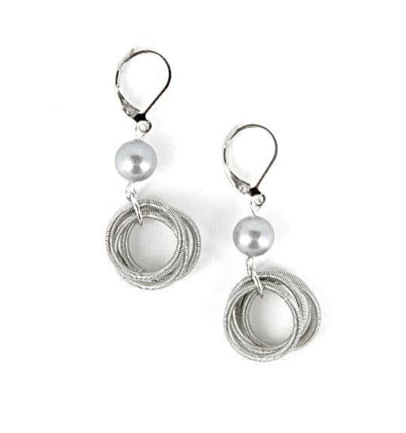 Grey Pearl & Loop Wire Earring