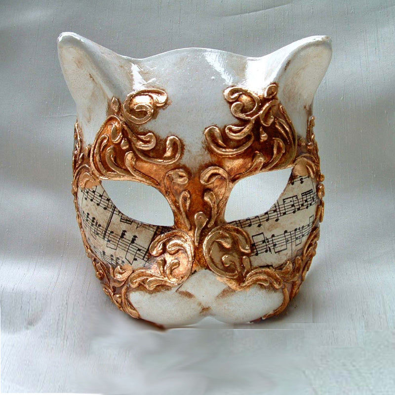 Cat Gold Music Mask