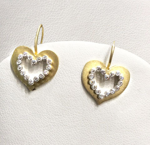 .18ct  Diamond Heart 18k Earrings