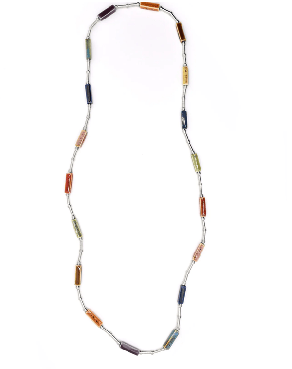 Sea Lily Necklaces Long Wire Multi Colored Bead Necklace