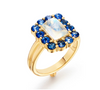 Moonstone & Sapphire 18k Ring