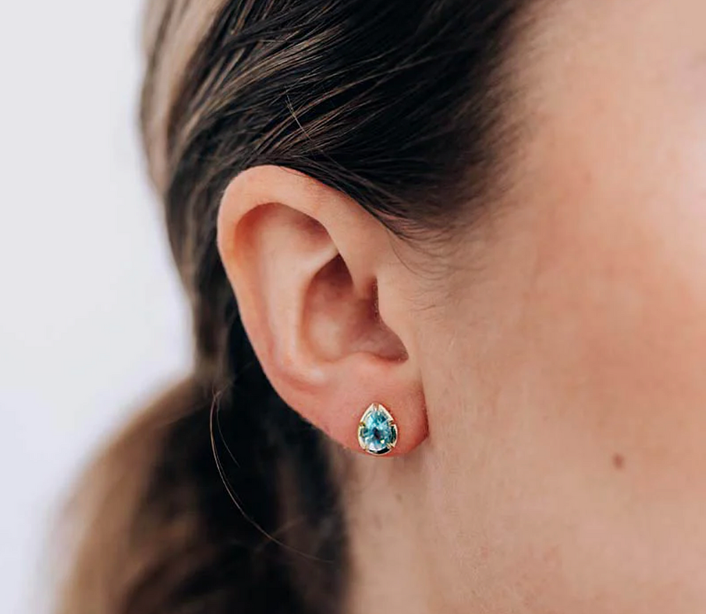 Melia Blue Topaz 14k Studs