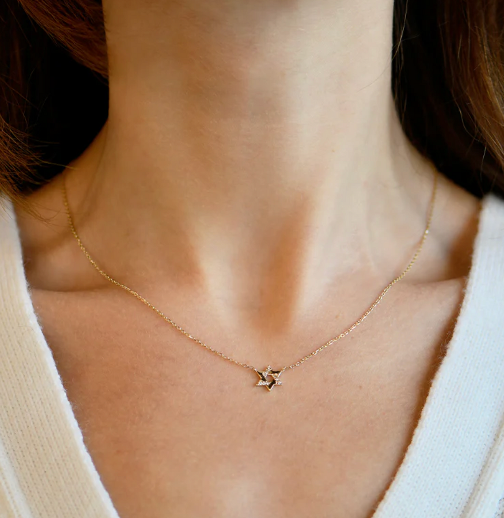 Star of David Pave 14K Necklace