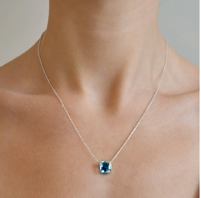 Blue Topaz Sterling Necklace