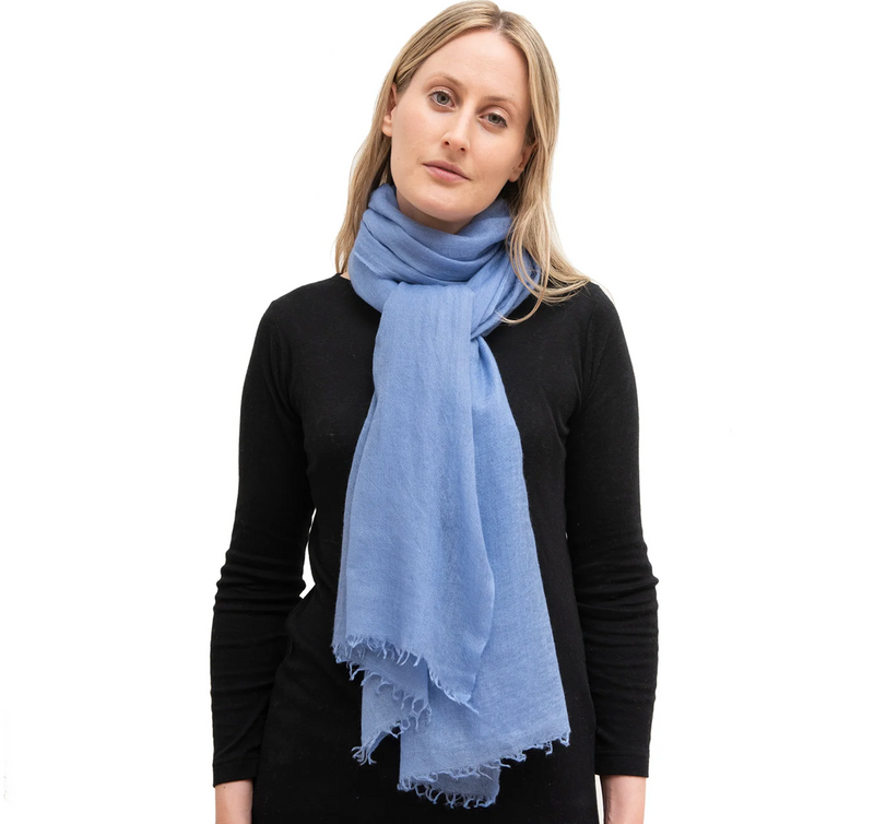 Deep Blue Cashmere Scarf