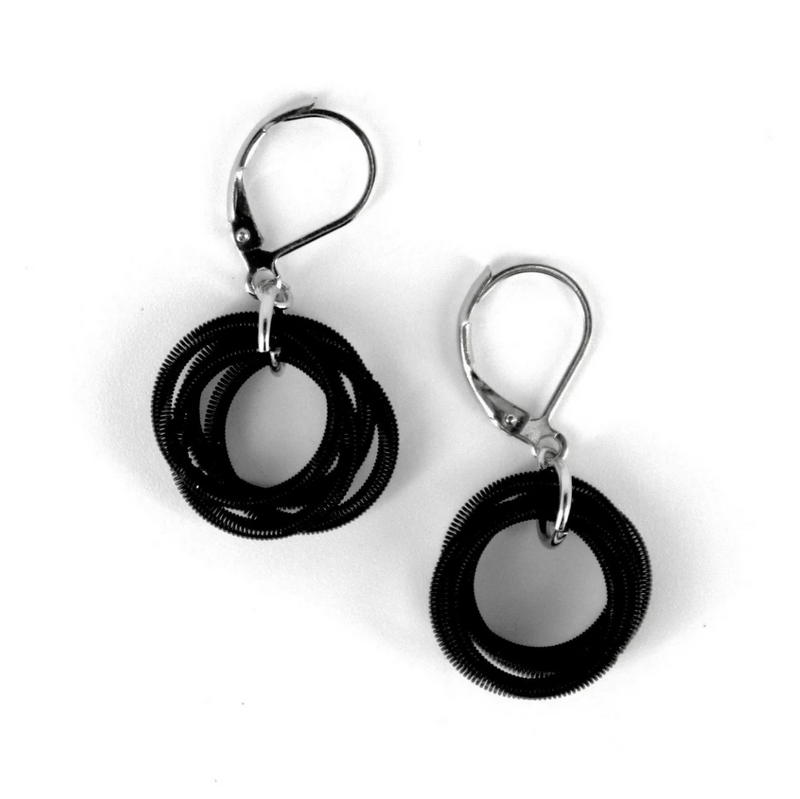 Black Loop Wire Earring