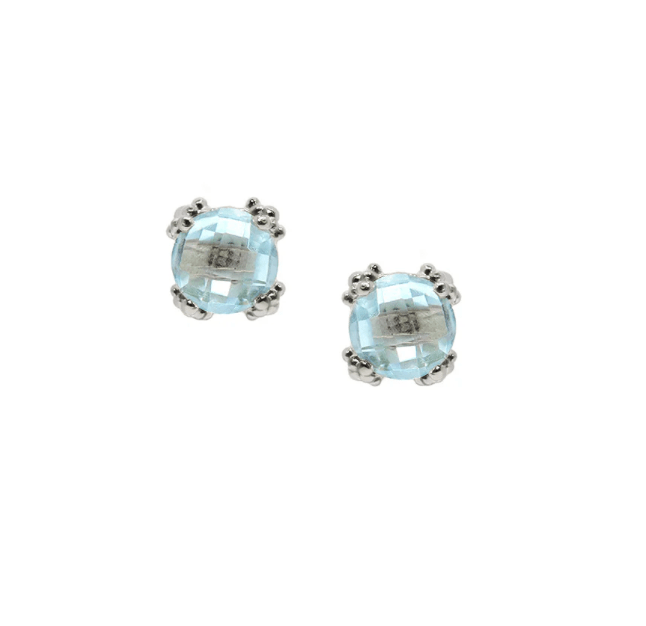 Anzie Earrings Blue Topaz Dew Drop Sterling  ER