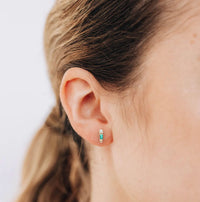Anzie Earrings Cleo Emerald 14K Dimond Stud