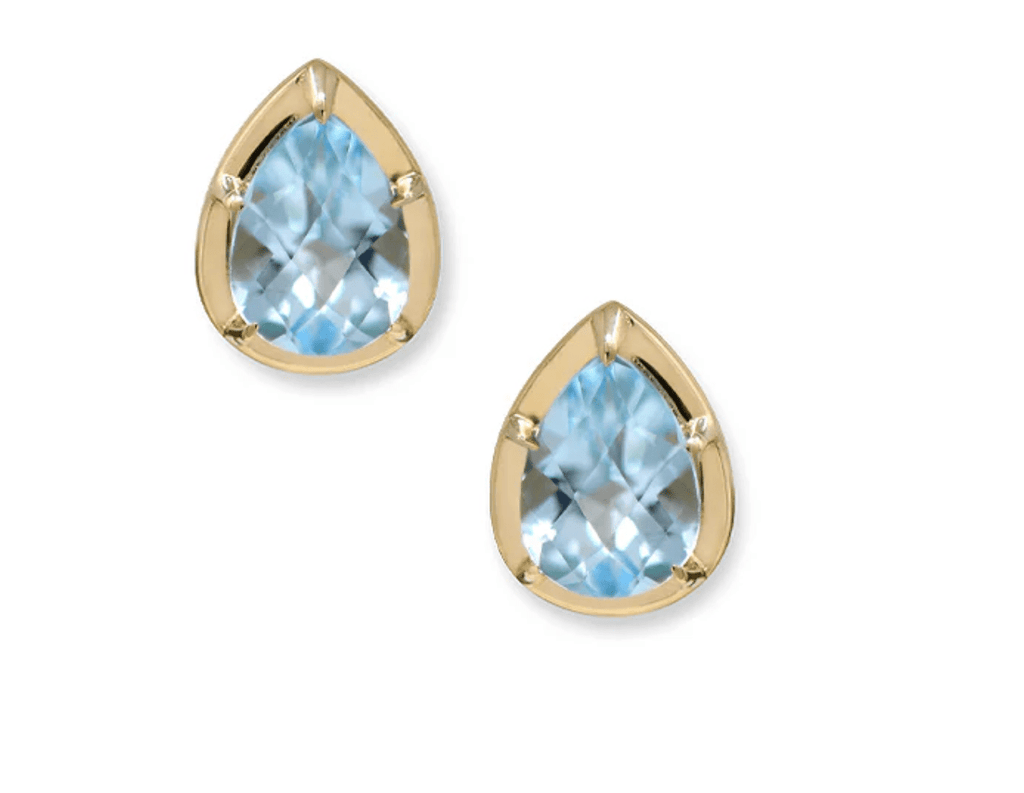 Anzie Earrings Melia Blue Topaz 14k Studs