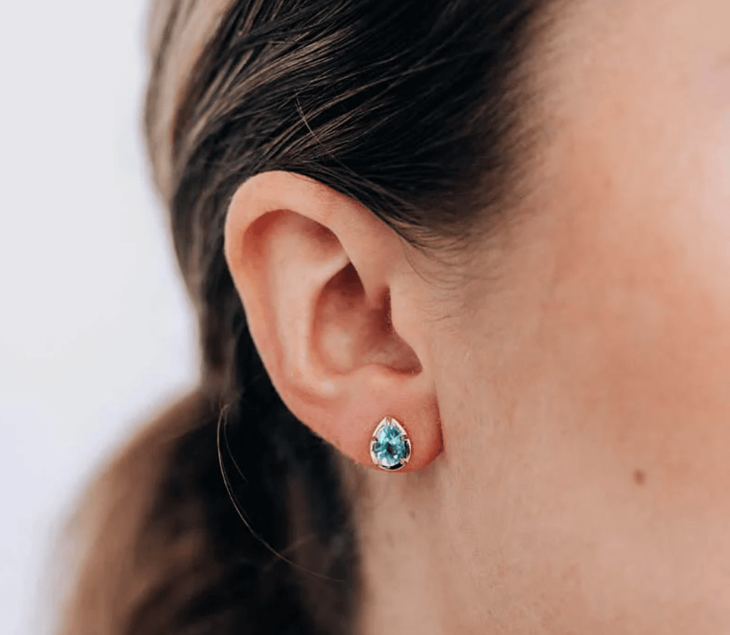 Anzie Earrings Melia Blue Topaz 14k Studs