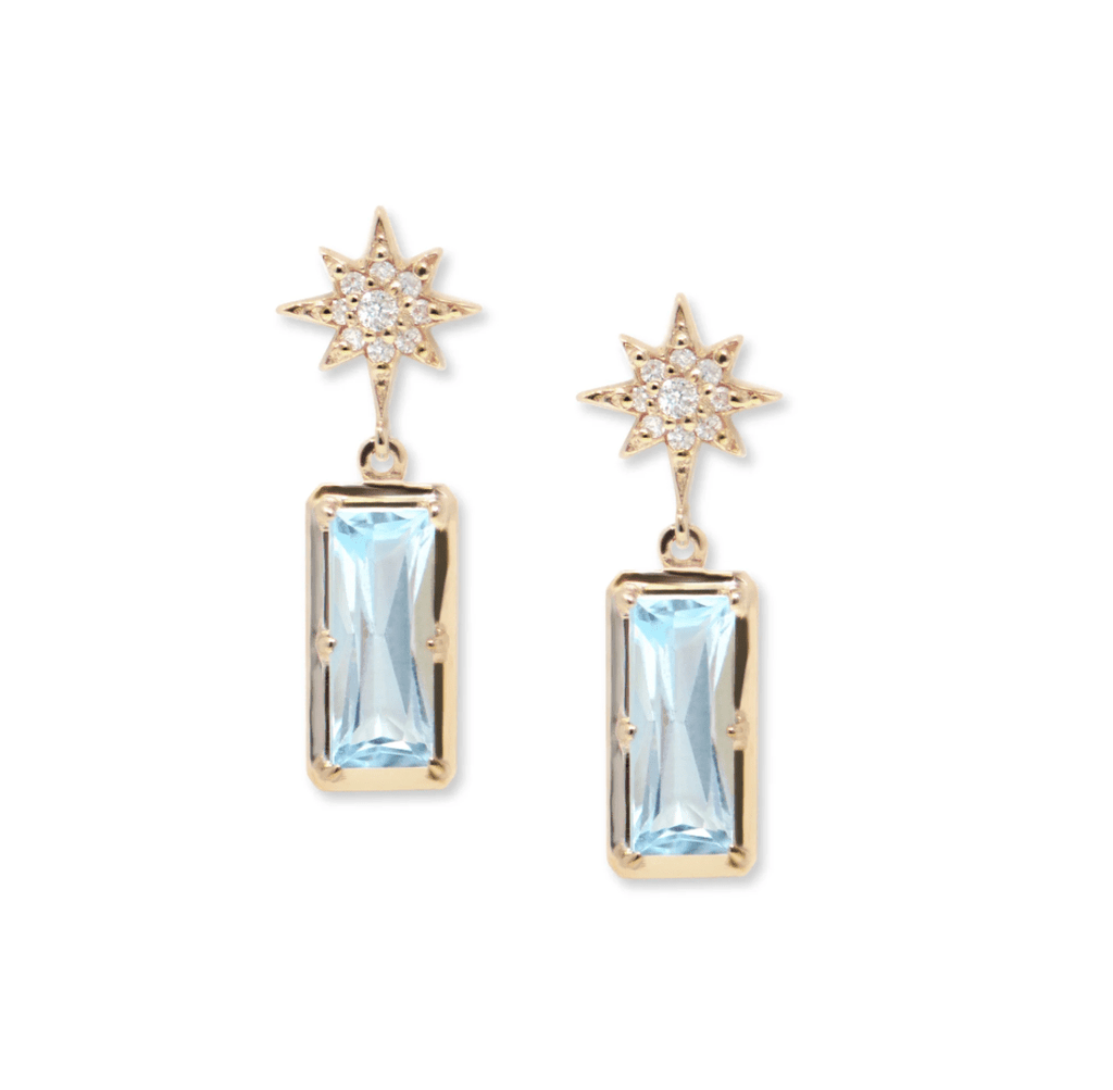 Anzie Earrings Star Blue Topaz/Dia. Earring