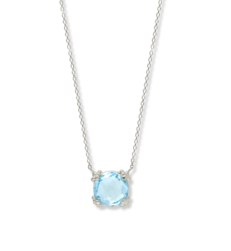 Anzie Necklaces 10mm Blue Topaz on 16/17" SS chain