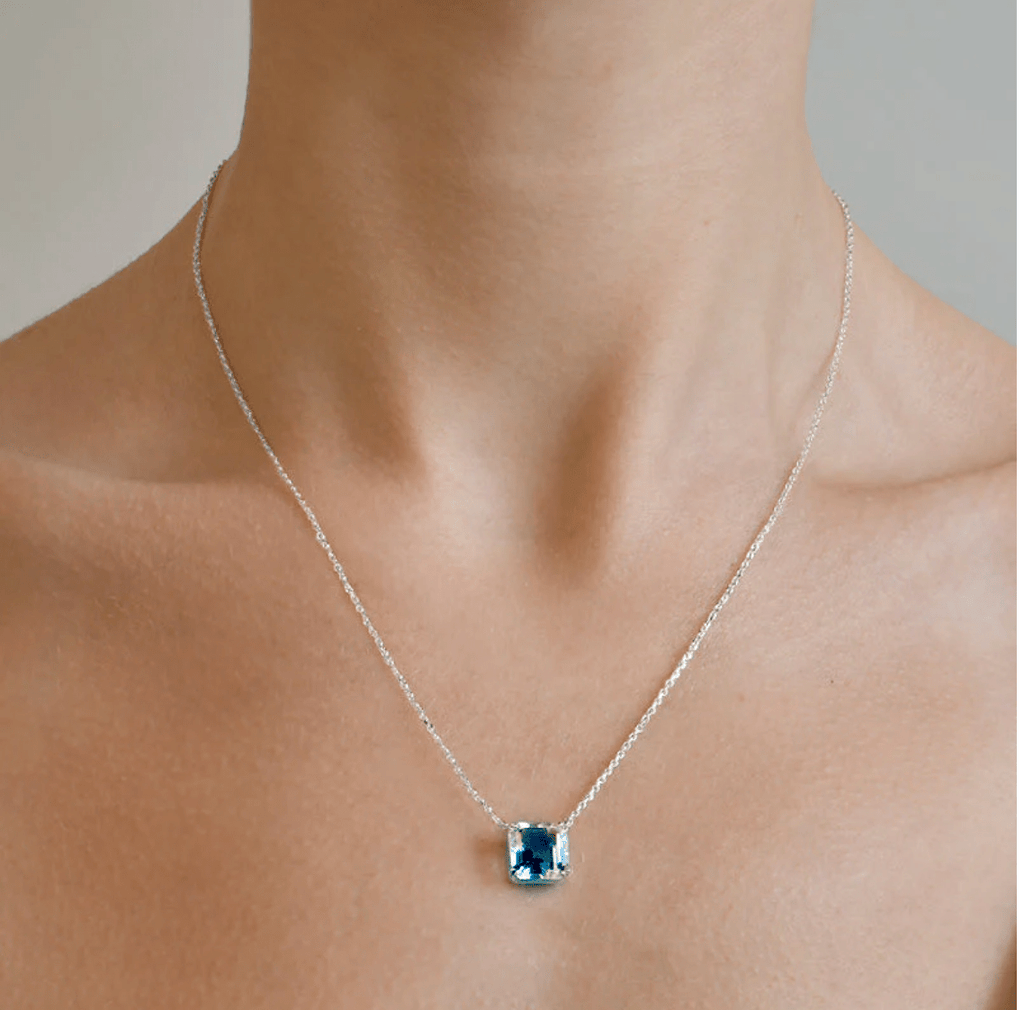 Anzie Necklaces Blue Topaz Sterling Necklace