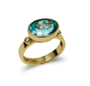 Anzie Rings Blue/Green Sapphire Oval 14K Ring