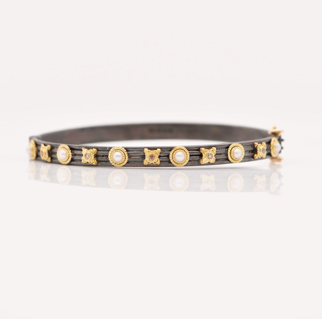 Armenta Bracelets Champagne Diamond/Pearl  18K & SS Bracelet