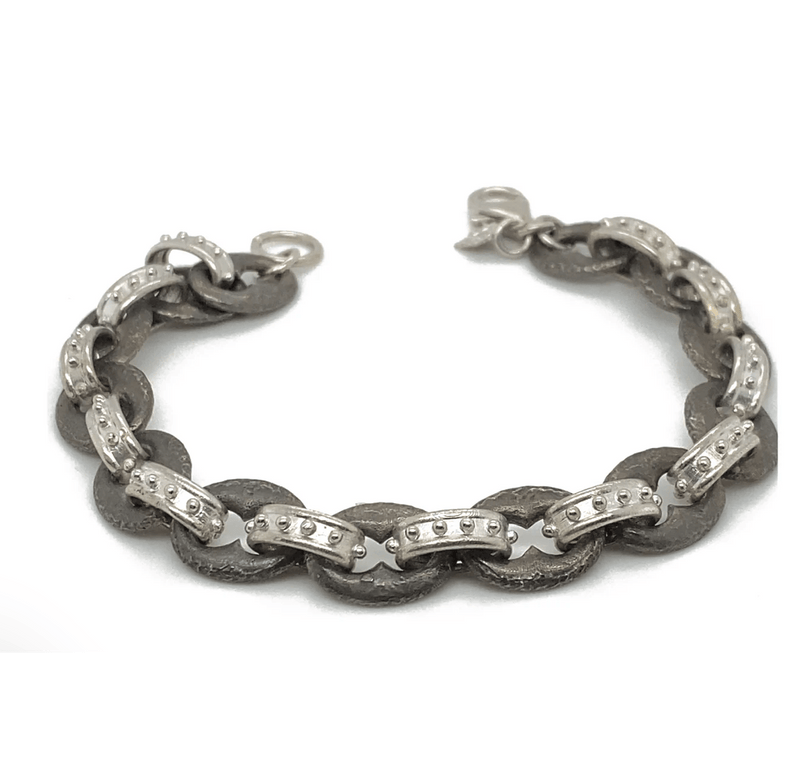 Armenta Bracelets Oxidized Sterling Textured Link Bracelet