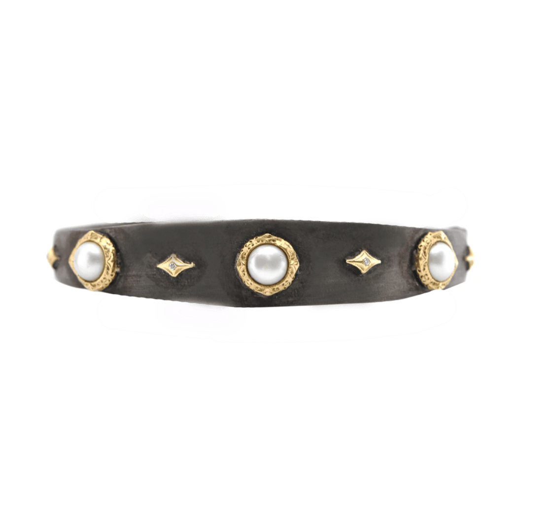Armenta Bracelets Pearl 18k & Oxidized Sterling Bracelet