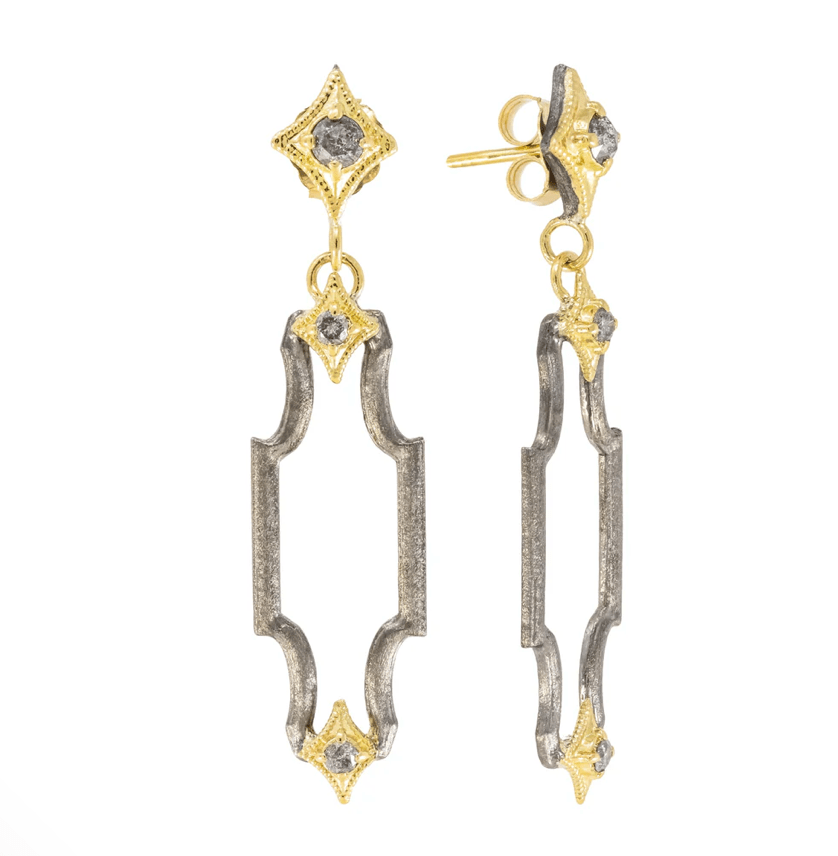 Armenta Earrings 18K & SS Diamond Earrings