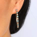 Armenta Earrings Diamond & Grandiderite Hoops SS/18K