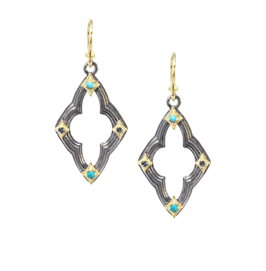 Armenta Earrings Turquoise Topaz Scroll Earring