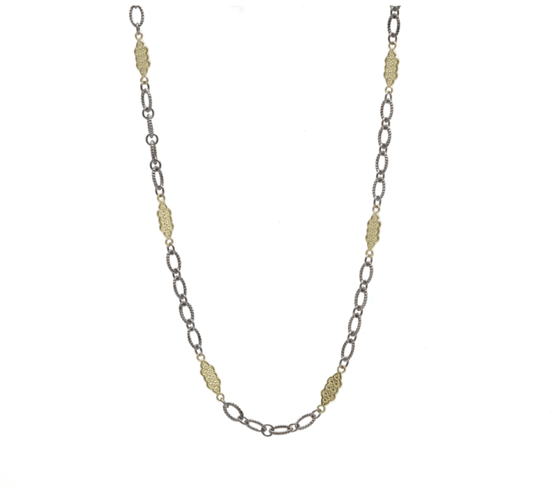 Armenta Necklaces Carved Scroll 18K & Oxidized Sterling Necklace