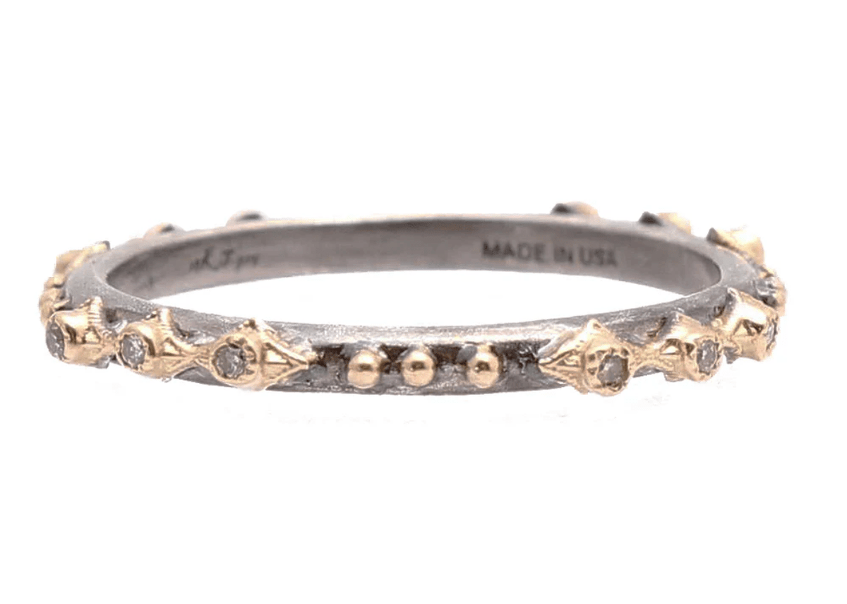 Armenta Rings 14k Rose Champagne. Diamond Ring