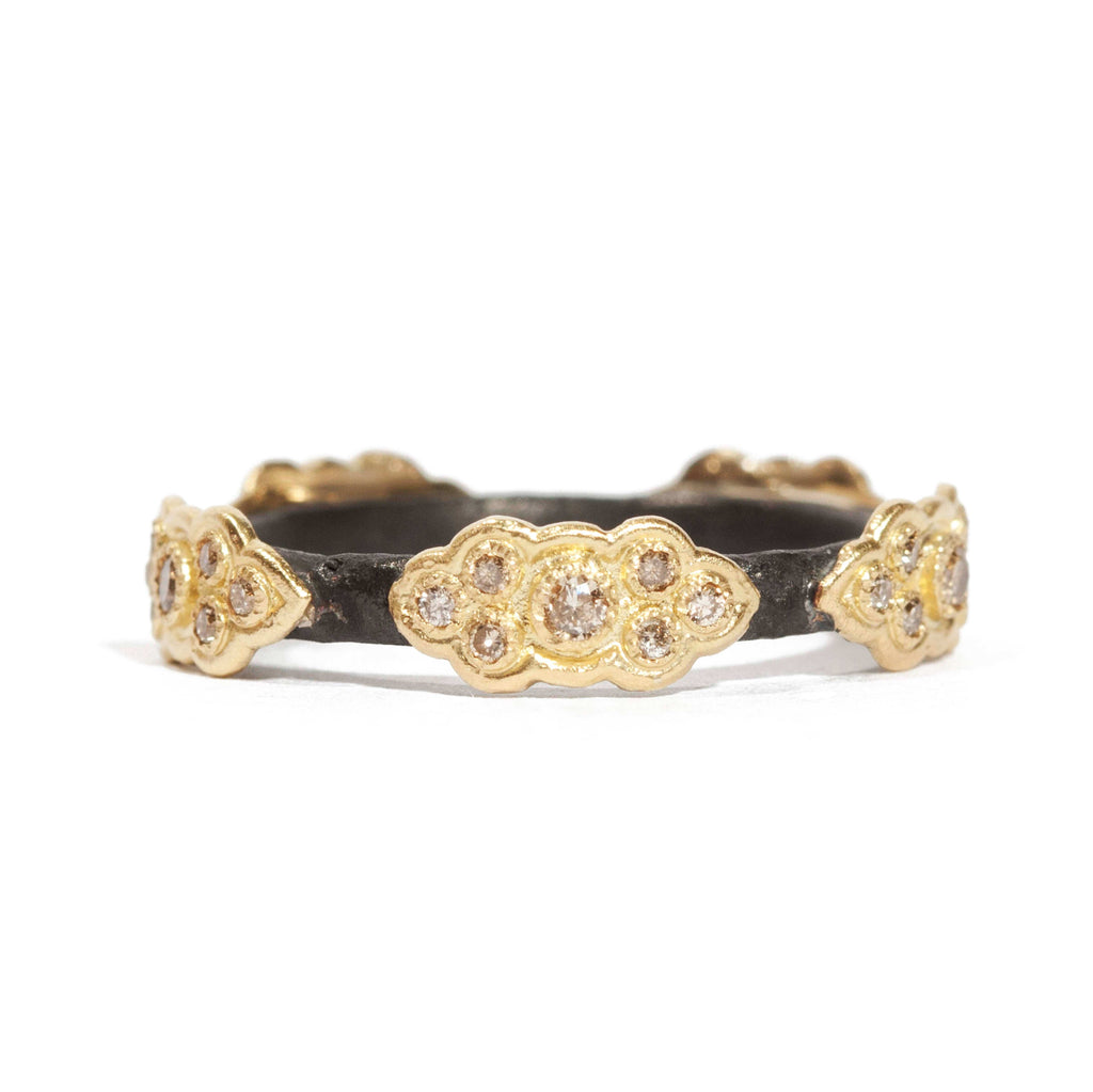 Armenta Rings Champagne Diamond Old World 18K/SS Ring