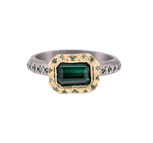 Armenta Rings Green Tourmaline 18k/SS Ring