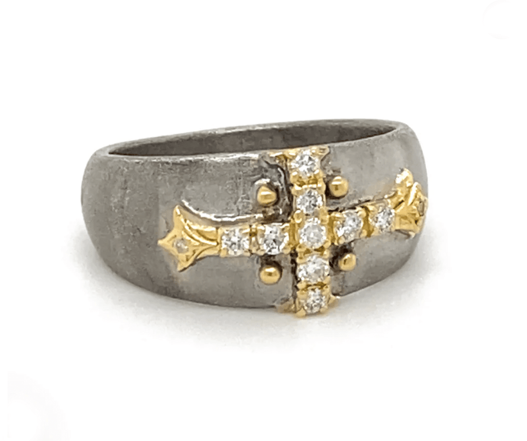 Armenta Rings Grey Silver 18K Diamond Ring