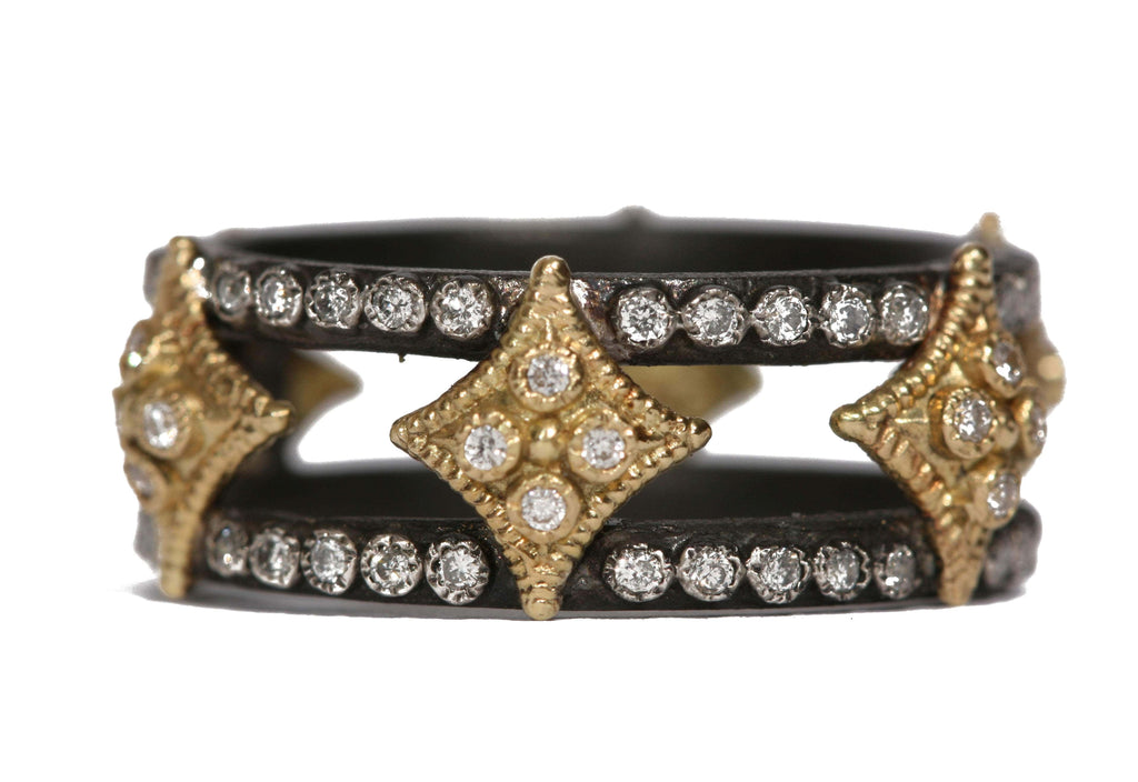 Armenta Rings Old World Dia. 18K 2 Band Ring