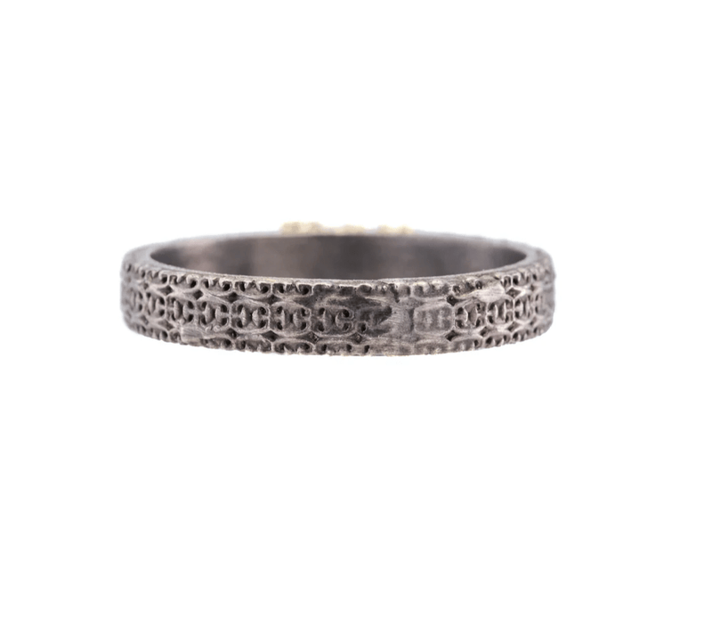 Armenta Rings Rhodolite & Diamond  18k & Sterling Band