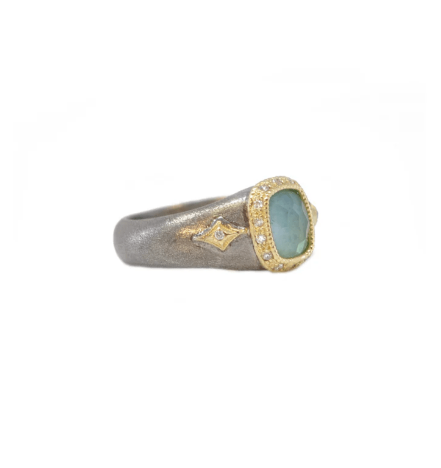 Armenta Rings Signet Ring with Emerald & Diamond