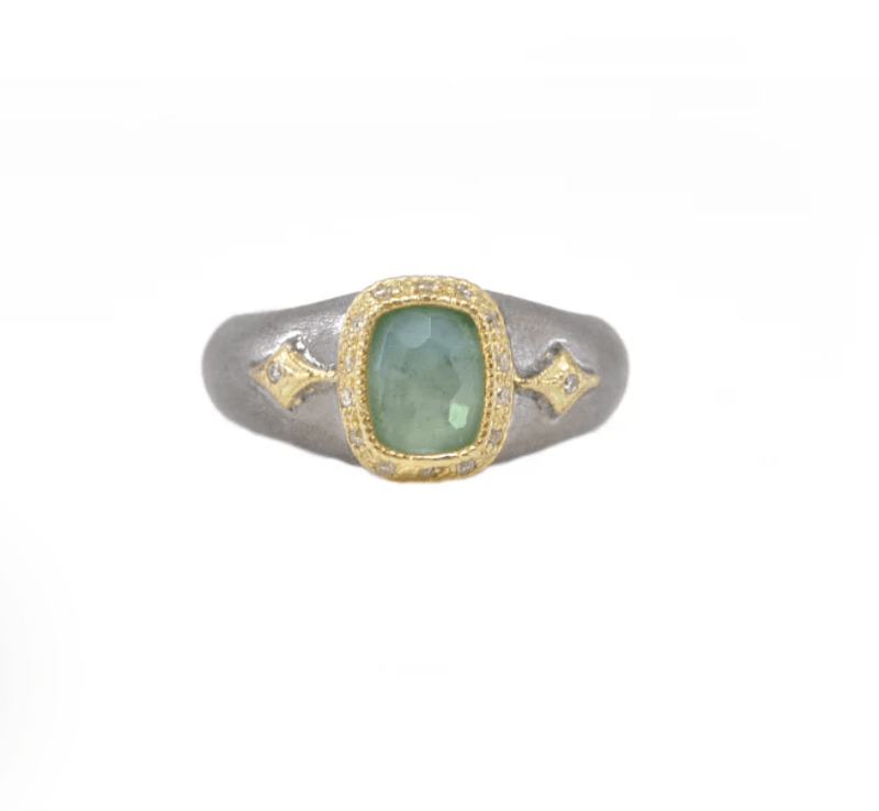 Armenta Rings Signet Ring with Emerald & Diamond