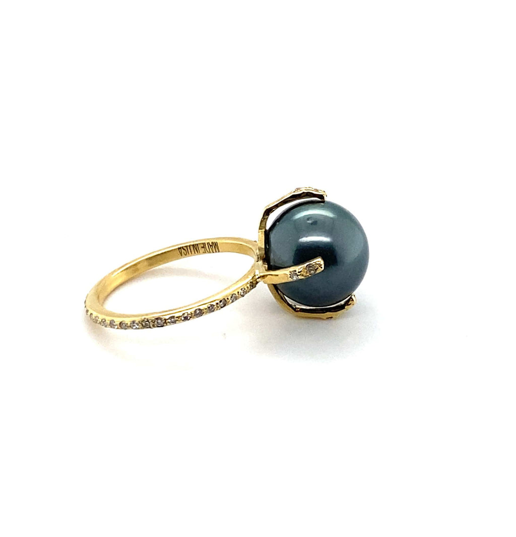 Armenta Rings Tahitian Pearl 18k Gold & Diamond Ring