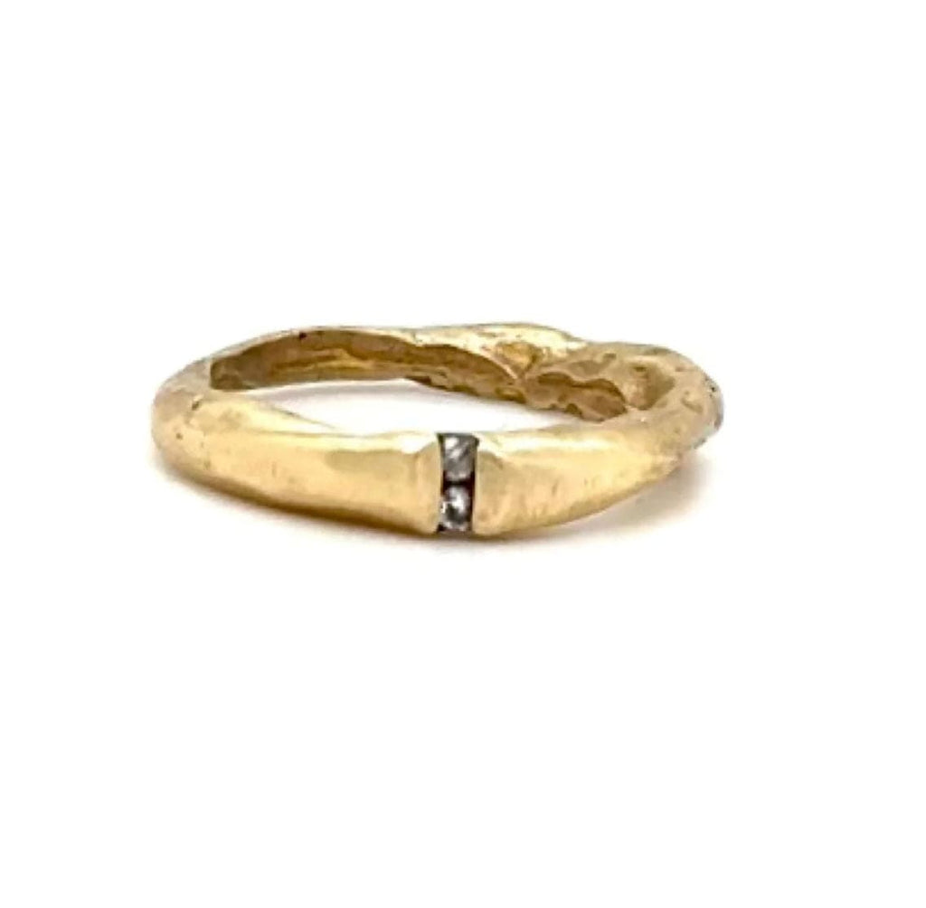 Chikahisa Rings Diamond & Bronze Channel Ring