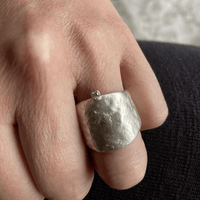 Chikahisa Rings Diamond & Silver Relic Ring