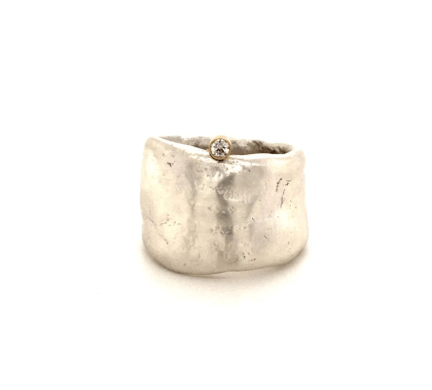 Chikahisa Rings Diamond & Silver Relic Ring