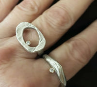 Chikahisa Rings Ovum Silver & Diamond Ring
